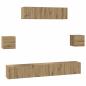Preview: TV-Schranksystem 7 pcs Handwerklich gefertigter Eichenholz