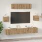 Preview: TV-Schranksystem 7 pcs Handwerklich gefertigter Eichenholz