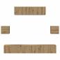 Preview: TV-Schranksystem 7 pcs Handwerklich gefertigter Eichenholz