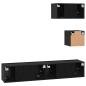 Preview: TV-Regal Set Sonstiges mit Speicher mit Tür 4 pcs Schwarz Eiche 80 x 30 x 30 cm