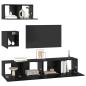 Preview: TV-Regal Set Sonstiges mit Speicher mit Tür 4 pcs Schwarz Eiche 80 x 30 x 30 cm