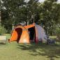 Preview: ARDEBO.de - Kuppelzelt mit Dach mit Speicher Grau und Orange 384 x 254 x 170 cm