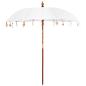 Preview: ARDEBO.de - Sonnenschirm Creme x 250 cm Baumwolle und Massivholz