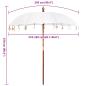 Preview: Sonnenschirm Creme x 250 cm Baumwolle und Massivholz