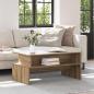 Preview: ARDEBO.de - Couchtisch Eiche handwerklich 90 x 55 x 42,5 cm Holzwerkstoff