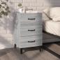 Preview: ARDEBO.de - Nachttisch Grau Sonoma 40x40x66 cm Holzwerkstoff