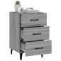 Preview: Nachttisch Grau Sonoma 40x40x66 cm Holzwerkstoff