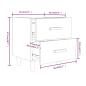 Preview: Nachttisch Grau Sonoma 40x35x47,5 cm