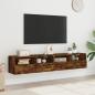 Preview: TV-Wandschränke 2 Stk. Räuchereiche 80x30x30 cm Holzwerkstoff