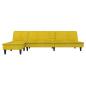 Preview: Schlafsofa in L-Form Gelb 255x140x70 cm Samt