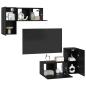 Preview: TV-Cabinet-Set mit Regal mit Speicher mit Tür 4 pcs Schwarz Eiche 60 x 30 x 30 cm