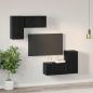 Preview: TV-Cabinet-Set mit Regal mit Speicher mit Tür 4 pcs Schwarz Eiche 60 x 30 x 30 cm