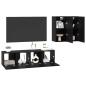 Preview: TV-Schrank-Set mit Regal 4 pcs Schwarz Eiche 120 x 30 x 30 cm