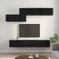 Preview: TV-Schrank-Set mit Regal Sonstiges mit Speicher mit Tür 7 pcs Schwarz Eiche 60 x 30 x 30 cm