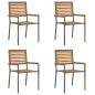 Preview: Outdoor-Stühle 4 pcs Grau, Braun