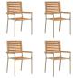 Preview: Outdoor-Stühle 4 pcs Creme, Braun