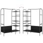 Preview: Kleiderständer mit Regalen Schwarze Eiche 120x44x160 cm Holzwerkstoff