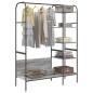 Preview: Kleiderständer mit Regalen Grau Sonoma 120x44x160 cm Ingenieuer Holz