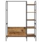 Preview: Kleiderständer mit Regalen Altes Holz 120x44x160 cm Leichtes Holz
