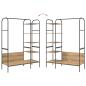 Preview: Kleiderständer mit Regalen Eiche 120x44x160 cm