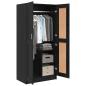 Preview: Kleiderschrank Schwarz Eiche 82,5 x 51,5 x 180 cm Holzwerkstoff