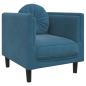 Preview: 3-tlg. Sofagarnitur mit Kissen Blau Samt