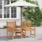 Preview: ARDEBO.de - Outdoor-Stühle mit Regal Braun 152 x 63 x 89 cm Teak-Massivholz