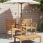 Preview: Outdoor-Stühle mit Regal Braun 152 x 63 x 89 cm Teak-Massivholz