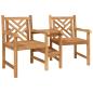 Preview: Outdoor-Stühle mit Regal Lattice Braun 152 x 63 x 89 cm Teak-Massivholz