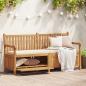 Preview: ARDEBO.de - Gartenaufbewahrungsbank Braun 228 x 60 x 90 cm Teak-Massivholz