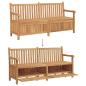 Preview: Gartenaufbewahrungsbank Braun 228 x 60 x 90 cm Teak-Massivholz