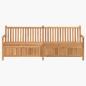 Preview: Gartenaufbewahrungsbank Braun 228 x 60 x 90 cm Teak-Massivholz