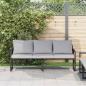 Preview: Gartenbank Schwarz 61 x 72,5 x 71 cm Stahl