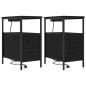 Preview: Nachttische 2 pcs Schwarze Eiche 30 x 48 x 61 cm Holzwerkstoff