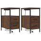 Preview: Nachttische 2 pcs Braune Eiche 30 x 48 x 61 cm Holzwerkstoff