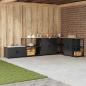 Preview: ARDEBO.de - Küchenlageregal mit Regal mit Speicher Schwarz 60 x 50 x 92 cm Stahl