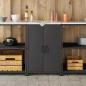 Preview: Küchenlagerregal mit Regal mit Speicher mit Tür Schwarz 60 x 50 x 92 cm Stahl