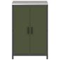 Preview: Küchenlagerregal mit Regal mit Speicher mit Tür mit Schloss Olivgrün 60 x 50 x 92 cm Stahl