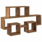 Preview: Wandregal mit Regal mit Speicher Altes Holz 82 x 15 x 51 cm Holzwerkstoff