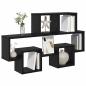 Preview: ARDEBO.de - Wandregal mit Regal Schwarz Eiche 82 x 15 x 51 cm Holzwerkstoff