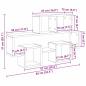 Preview: Wandregal mit Regal Schwarz Eiche 82 x 15 x 51 cm Holzwerkstoff