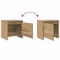 Preview: Nachttisch Eiche handwerklich 45 x 34 x 44.5 cm Holzwerkstoff