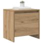 Preview: Nachttisch Eiche handwerklich 45 x 34 x 44.5 cm Holzwerkstoff