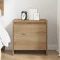 Preview: Nachttisch Eiche handwerklich 45 x 34 x 44.5 cm Holzwerkstoff