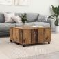 Preview: ARDEBO.de - Couchtisch mit Rad Altes Holz 75 x 75 x 38 cm Holzwerkstoff