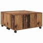 Preview: Couchtisch mit Rad Altes Holz 75 x 75 x 38 cm Holzwerkstoff