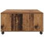 Preview: Couchtisch mit Rad Altes Holz 75 x 75 x 38 cm Holzwerkstoff