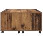 Preview: Couchtisch mit Rad Altes Holz 75 x 75 x 38 cm Holzwerkstoff