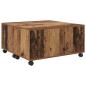 Preview: Couchtisch mit Rad Altes Holz 75 x 75 x 38 cm Holzwerkstoff