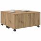 Preview: Couchtisch Eiche handwerklich 75 x 75 x 38 cm Holzwerkstoff
